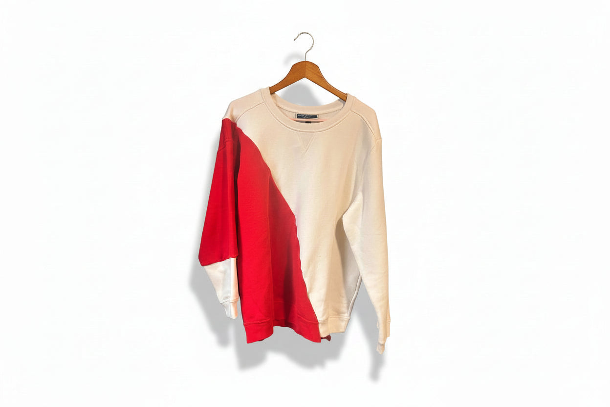 Red and Off White Sweater