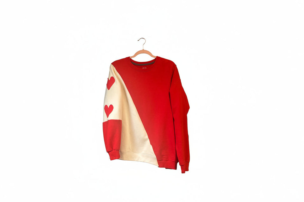 Red and white heart sweater