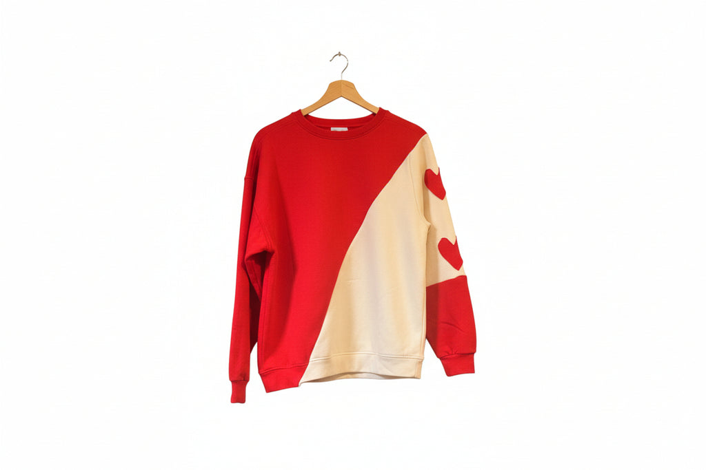 Red and white heart sweater