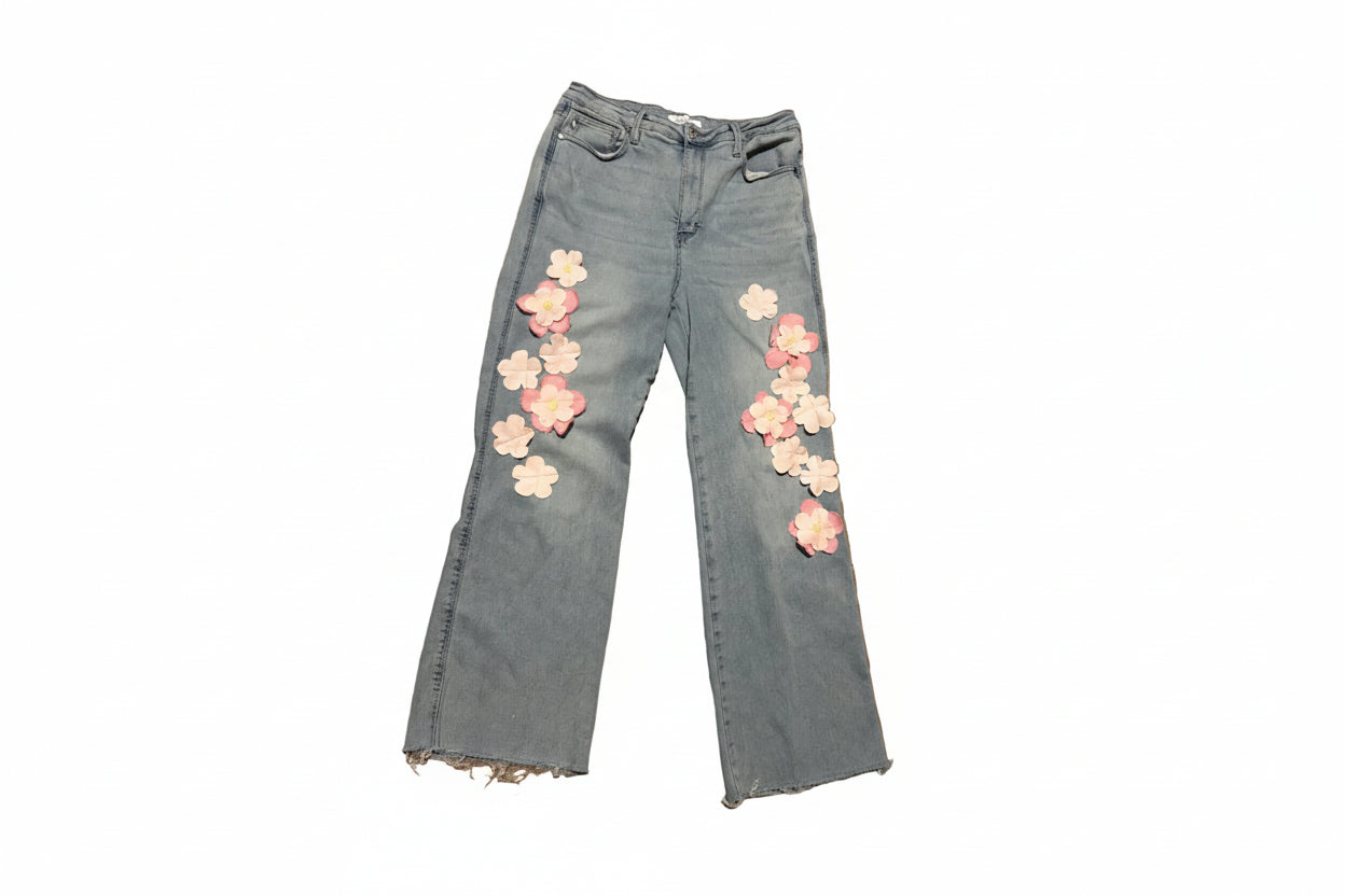 Flower Blue Jeans